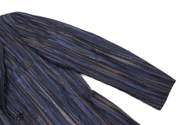 ISSEY MIYAKE MEN Cotton Poly Bleed Stripe Pants Blue Size 2