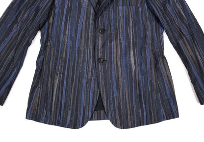 ISSEY MIYAKE MEN Cotton Poly Bleed Stripe Pants Blue Size 2