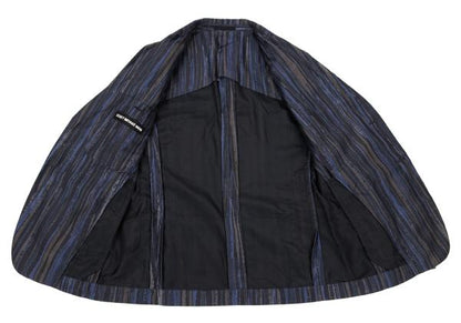 ISSEY MIYAKE MEN Cotton Poly Bleed Stripe Pants Blue Size 2