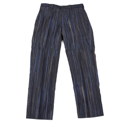 ISSEY MIYAKE MEN Cotton Poly Bleed Stripe Pants Blue Size 2