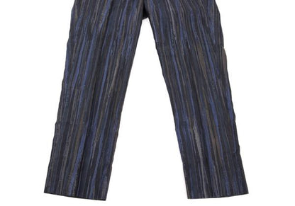 ISSEY MIYAKE MEN Cotton Poly Bleed Stripe Pants Blue Size 2
