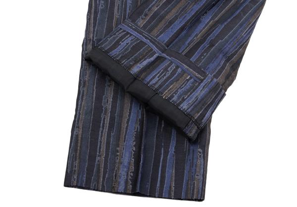 ISSEY MIYAKE MEN Cotton Poly Bleed Stripe Pants Blue Size 2