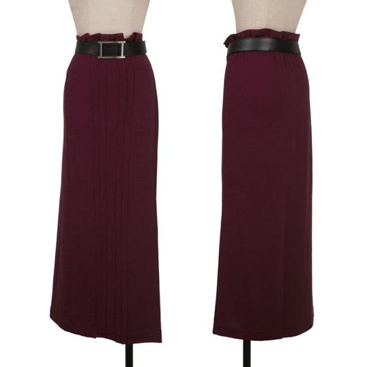 COMME des GARCONS Wool Stretch Pintuck Skirt Red Size M