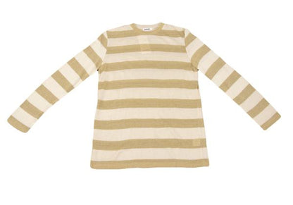 ZUCCA Rayon Glitter Border Sweater Light Beige Size M