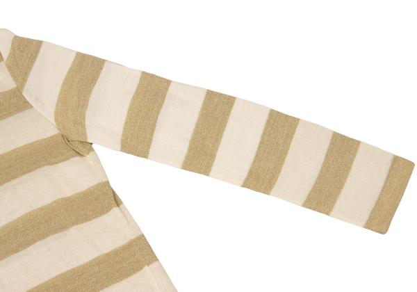 ZUCCA Rayon Glitter Border Sweater Light Beige Size M
