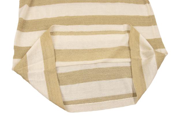 ZUCCA Rayon Glitter Border Sweater Light Beige Size M