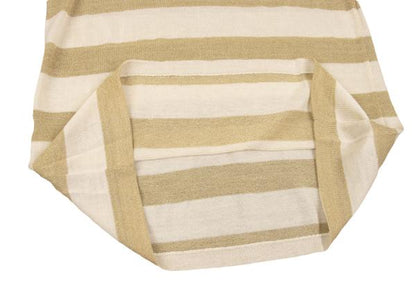 ZUCCA Rayon Glitter Border Sweater Light Beige Size M