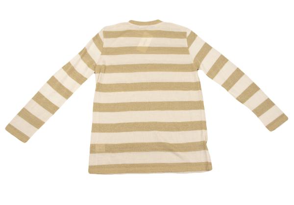 ZUCCA Rayon Glitter Border Sweater Light Beige Size M