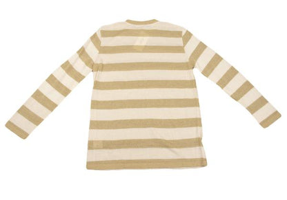 ZUCCA Rayon Glitter Border Sweater Light Beige Size M