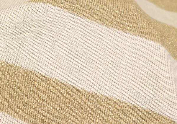 ZUCCA Rayon Glitter Border Sweater Light Beige Size M