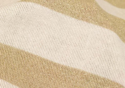 ZUCCA Rayon Glitter Border Sweater Light Beige Size M