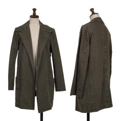 Y's Dyed Cotton Buttonless Jacket Khaki Size 1