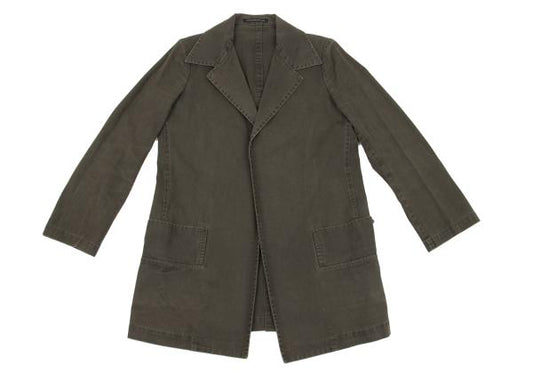Y's Dyed Cotton Buttonless Jacket Khaki Size 1