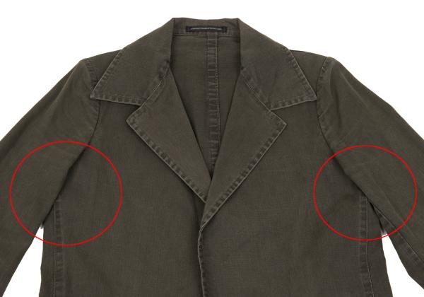 Y's Dyed Cotton Buttonless Jacket Khaki Size 1