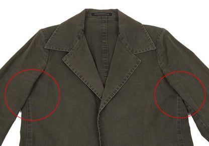 Y's Dyed Cotton Buttonless Jacket Khaki Size 1