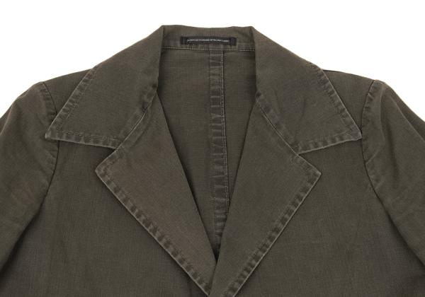 Y's Dyed Cotton Buttonless Jacket Khaki Size 1