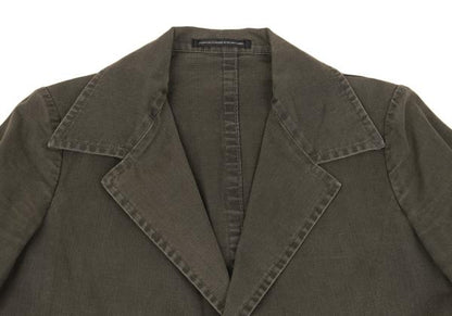 Y's Dyed Cotton Buttonless Jacket Khaki Size 1