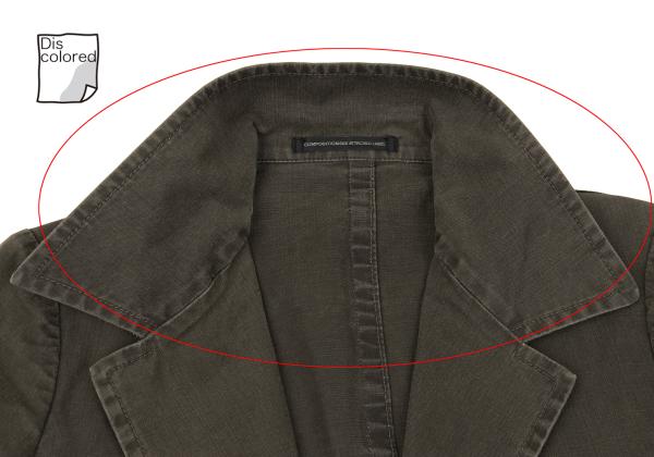 Y's Dyed Cotton Buttonless Jacket Khaki Size 1