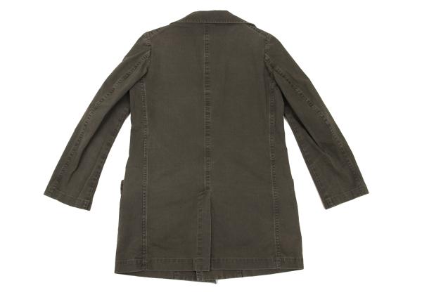 Y's Dyed Cotton Buttonless Jacket Khaki Size 1