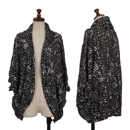 Y's Gingham Check Print Dolman Cardigan Black Size 1