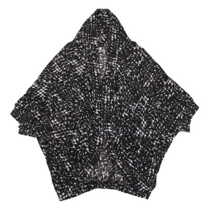Y's Gingham Check Print Dolman Cardigan Black Size 1