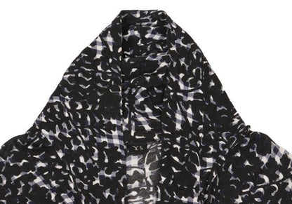 Y's Gingham Check Print Dolman Cardigan Black Size 1