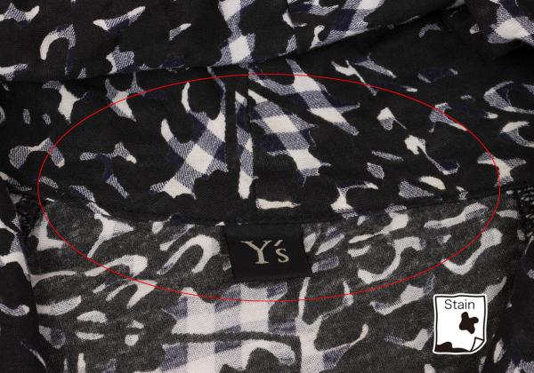 Y's Gingham Check Print Dolman Cardigan Black Size 1