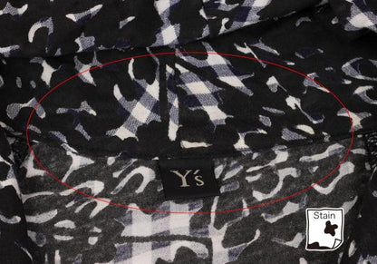 Y's Gingham Check Print Dolman Cardigan Black Size 1