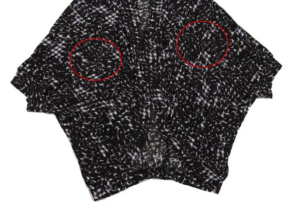 Y's Gingham Check Print Dolman Cardigan Black Size 1