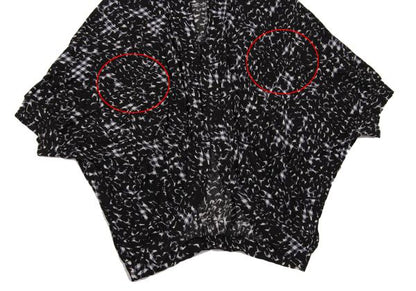 Y's Gingham Check Print Dolman Cardigan Black Size 1