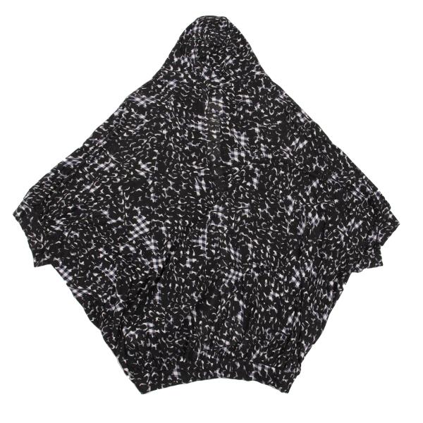 Y's Gingham Check Print Dolman Cardigan Black Size 1