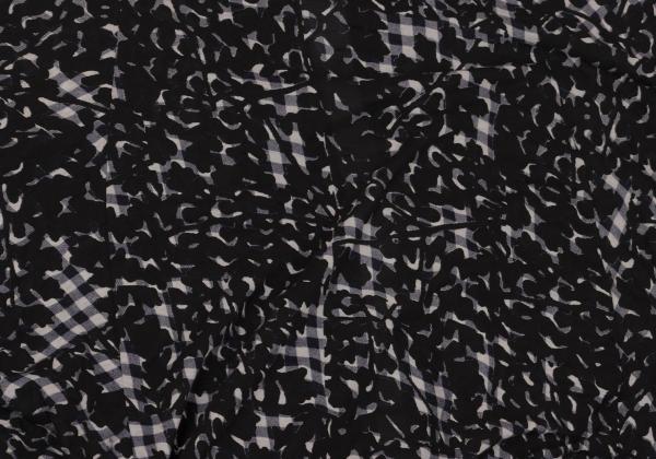 Y's Gingham Check Print Dolman Cardigan Black Size 1