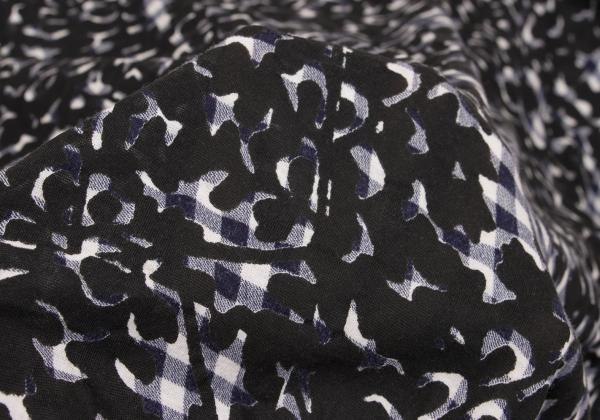 Y's Gingham Check Print Dolman Cardigan Black Size 1