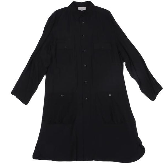 Yohji Yamamoto POUR HOMME 13SS Rayon Long Shirt Black Size 4