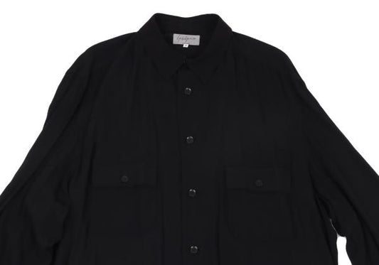 Yohji Yamamoto POUR HOMME 13SS Rayon Long Shirt Black Size 4
