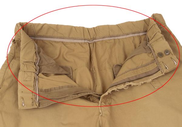 Yohji Yamamoto POUR HOMME Cotton Raw Edge Pants Beige Size 4