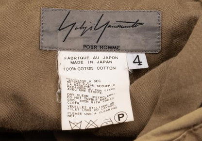 Yohji Yamamoto POUR HOMME Cotton Raw Edge Pants Beige Size 4