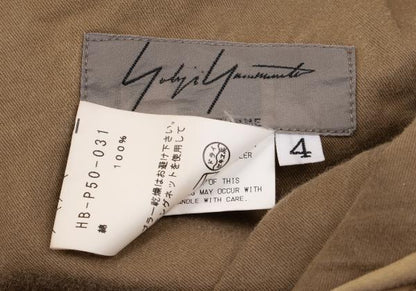 Yohji Yamamoto POUR HOMME Cotton Raw Edge Pants Beige Size 4
