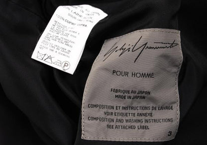 Yohji Yamamoto POUR HOMME Wool Gabardine Coat Black Size 3