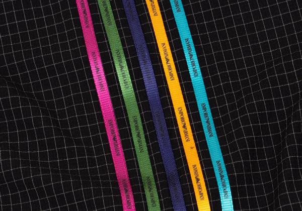 EMPORIO ARMANI Colorful Taping Grid Blouson Black Size 44