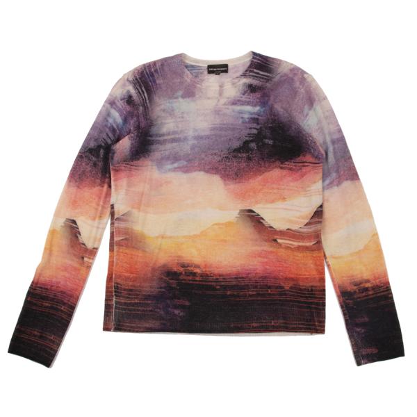 EMPORIO ARMANI Graphic Print Cashmere Knit Multi Size M