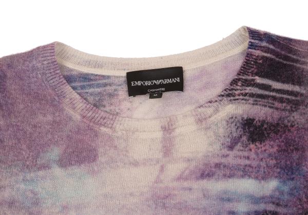 EMPORIO ARMANI Graphic Print Cashmere Knit Multi Size M