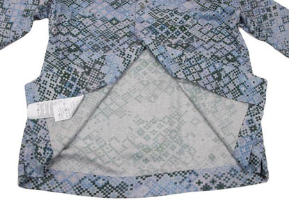 EMPORIO ARMANI Mosaic Print Rayon Shirt Blue Size XS