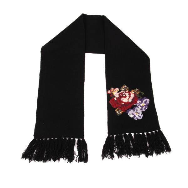 KEITA MARUYAMA Pixel Flower Scarf Black