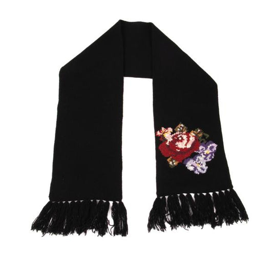 KEITA MARUYAMA Pixel Flower Scarf Black
