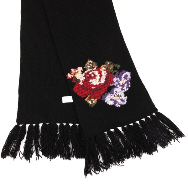 KEITA MARUYAMA Pixel Flower Scarf Black