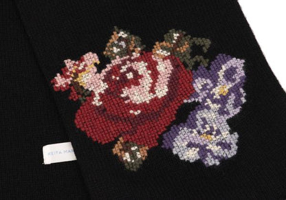 KEITA MARUYAMA Pixel Flower Scarf Black