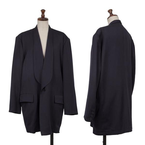 Y's Wool Shawl Collar Jacket Blue Size L