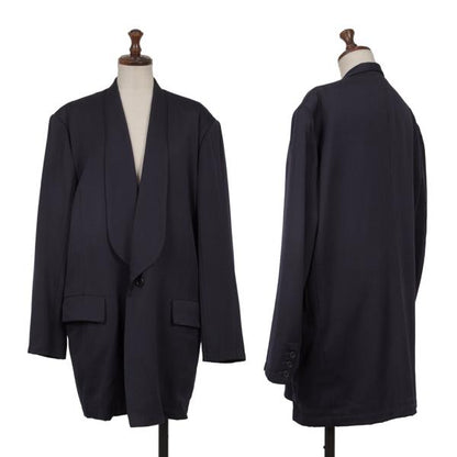 Y's Wool Shawl Collar Jacket Blue Size L