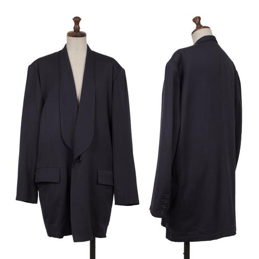 Y's Wool Shawl Collar Jacket Blue Size L